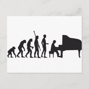 evolution piano postcard