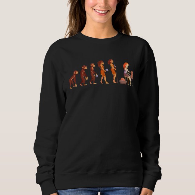 Evolution Pottery Craft Clay Art Pot Potters Artis Sweatshirt (Front)