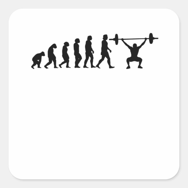 Evolution Powerlifting Bodybuilding Gift Square Sticker (Front)