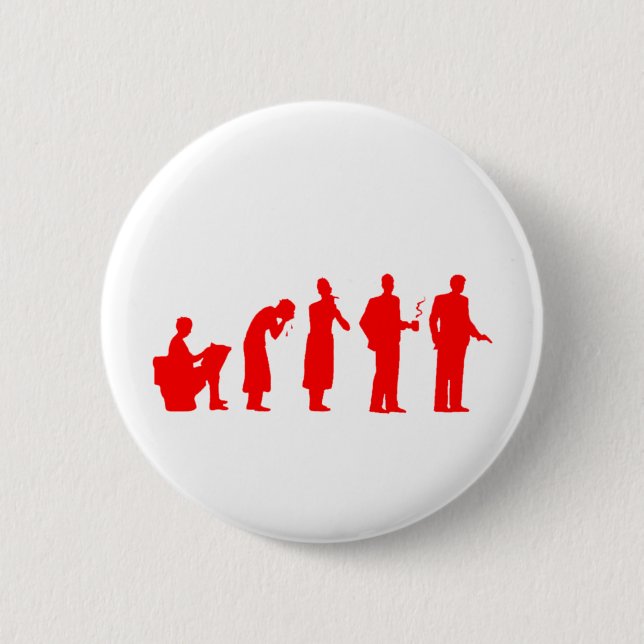 evolution red 6 cm round badge (Front)