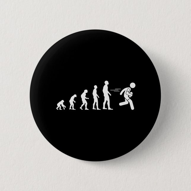 Evolution Rugby Humour 6 Cm Round Badge (Front)