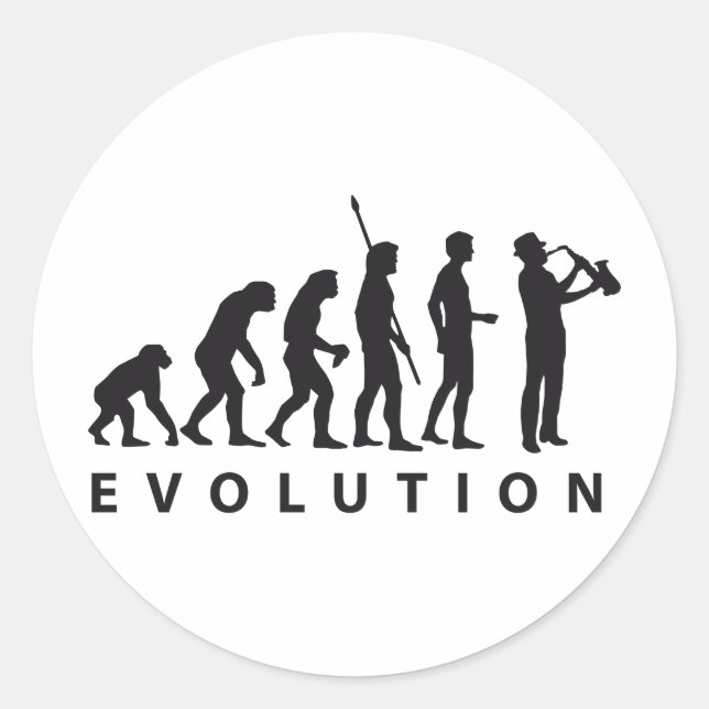 evolution saxophon classic round sticker (Front)