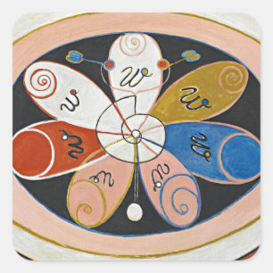 Evolution, Seven Pointed Star by Hilma af Klint Square Sticker