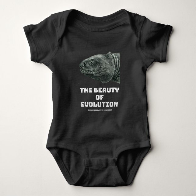 Evolution shark beauty baby bodysuit (Front)