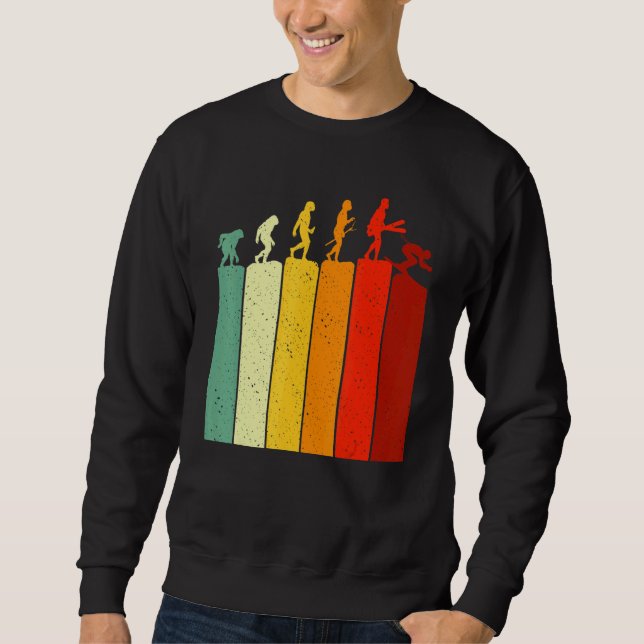 Evolution Skiing Mountain Ski For Skiers Mens Boys Sweatshirt (Front)