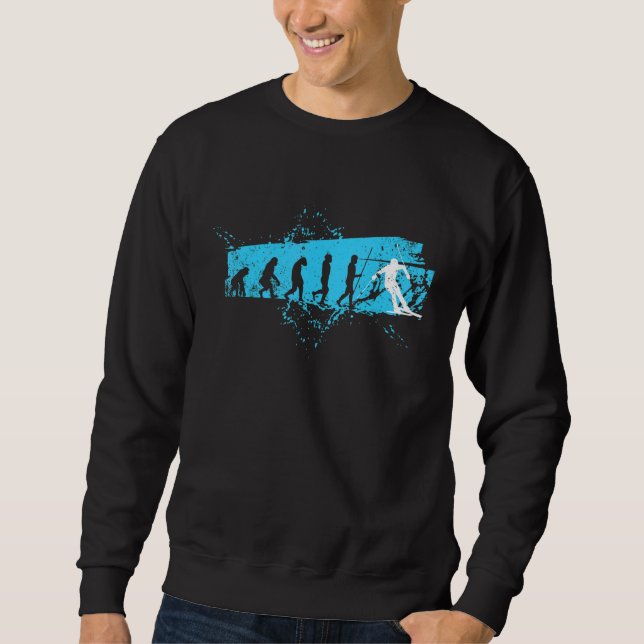 Evolution Skiing Winter Sports Skiers Sweatshirt (Front)