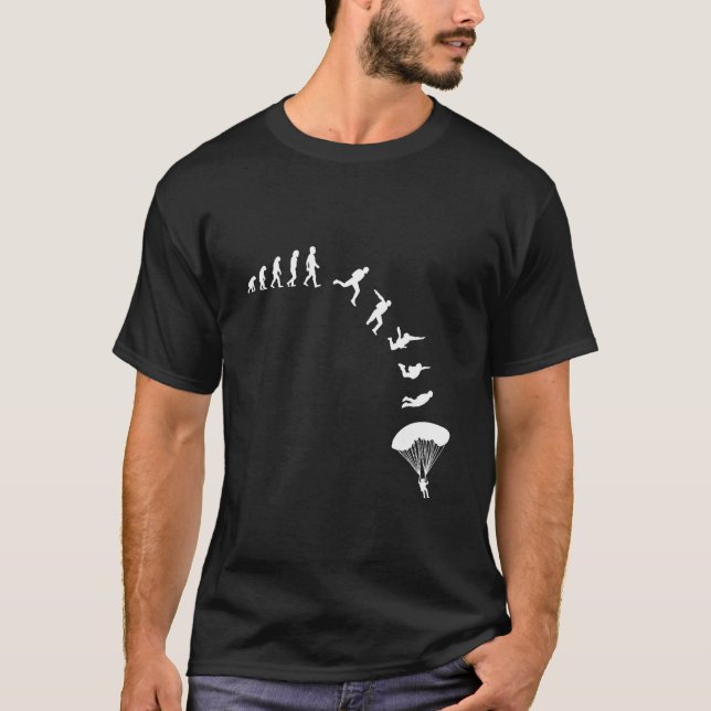 Evolution Sky Diving Skydiving Parachuting Jumpers T-Shirt (Front)