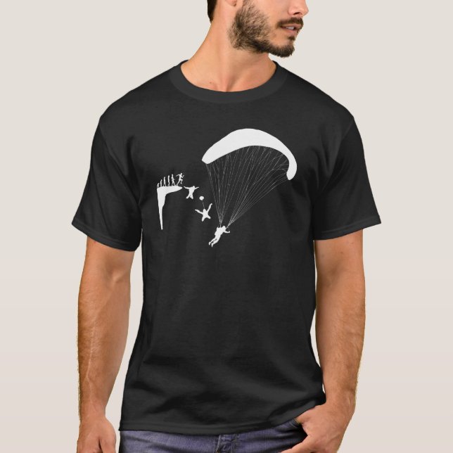 Evolution Skydive Paragraph Ladder  Parachute Jump T-Shirt (Front)