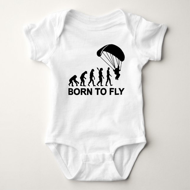 Evolution Skydiving born to fly Baby Bodysuit (Front)