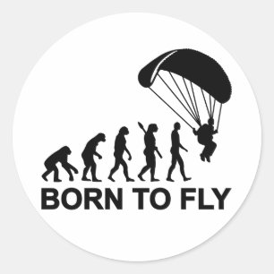 Evolution Skydiving born to fly Classic Round Sticker