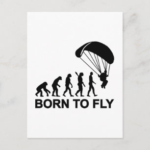 Evolution Skydiving born to fly Postcard