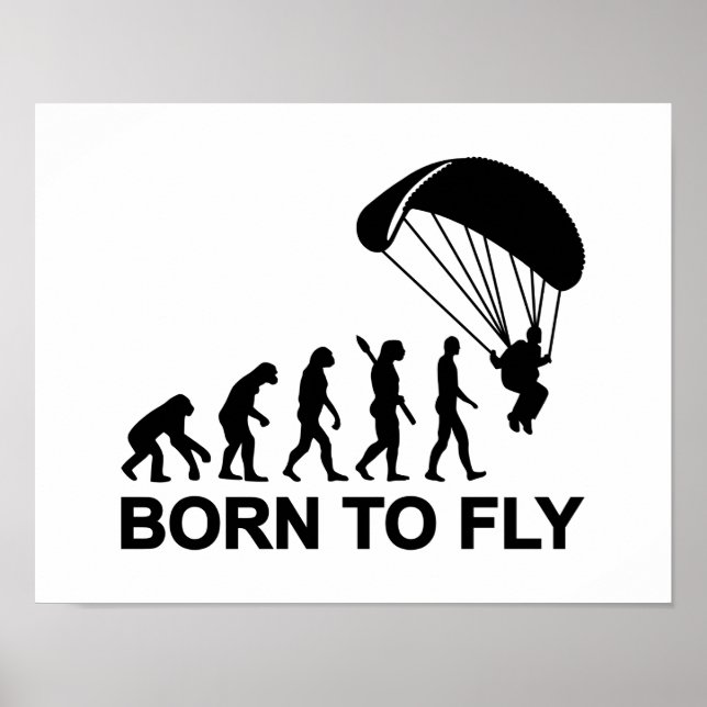Evolution Skydiving born to fly Poster (Front)
