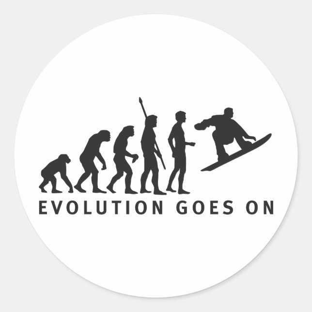 evolution snowboard classic round sticker (Front)