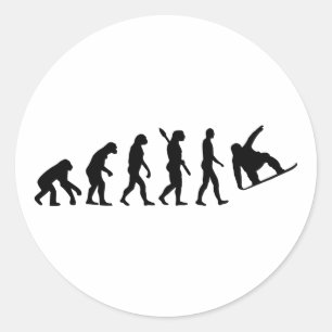 Evolution snowboarding classic round sticker