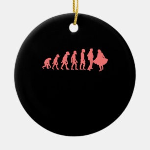 Evolution Square Dance Graphic Design Perfect Gift Ceramic Tree Decoration