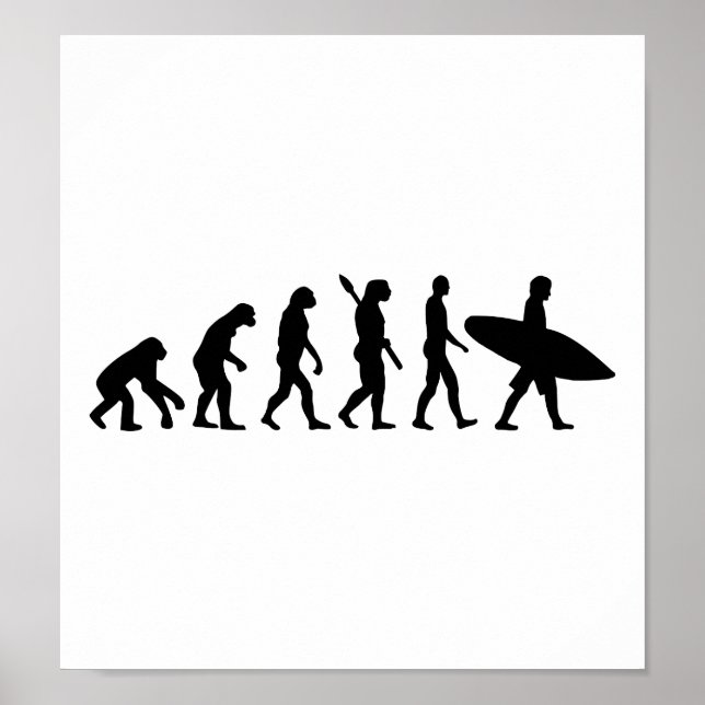 Evolution surfing surf board poster (Front)