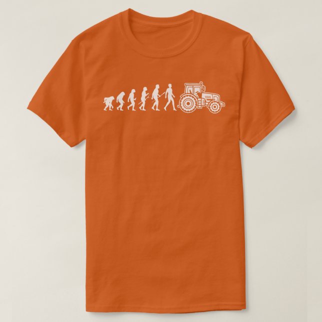 Evolution Tractor Driver Farmer Agriculture Field  T-Shirt (Design Front)