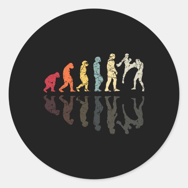 Evolution Used Kickboxing Martial Arts Knockout Fi Classic Round Sticker (Front)