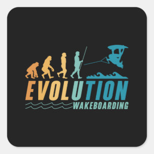 Evolution Wakeboard Wakeboarder Wake Wakeboarding Square Sticker