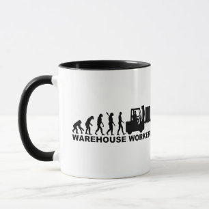 Evolution warehouse worker mug