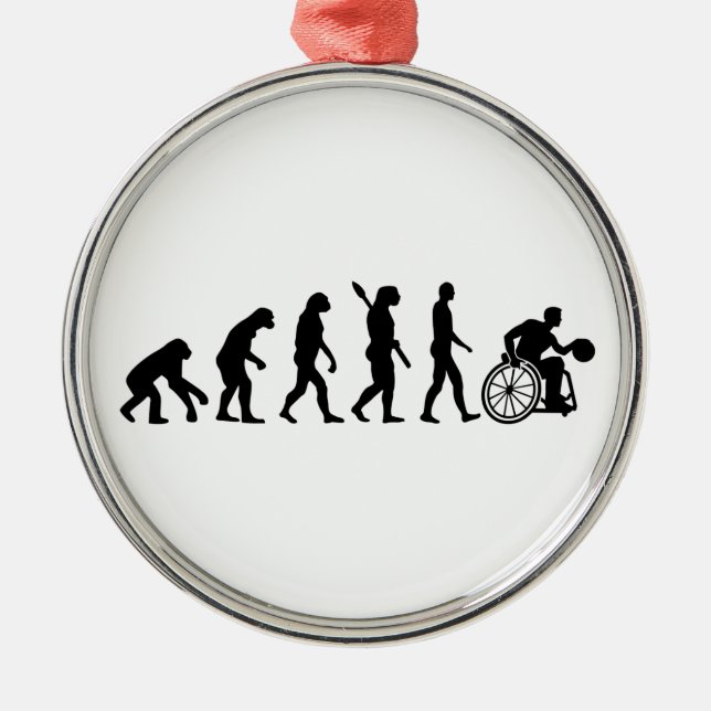 Evolution wheelchair basketball metal tree decoration (Front)