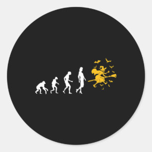 Evolution Witch  Classic Round Sticker