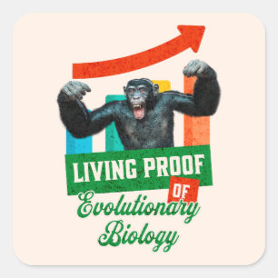 Evolutionary Biology Primate Humour Square Sticker