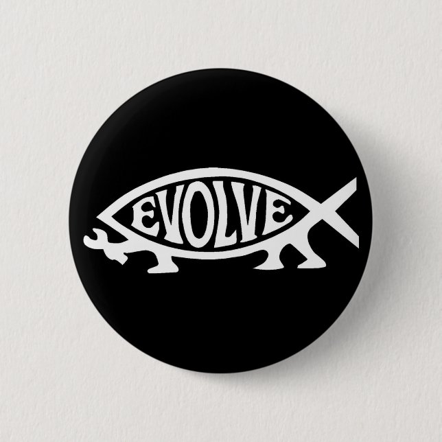 Evolve Fish 6 Cm Round Badge (Front)