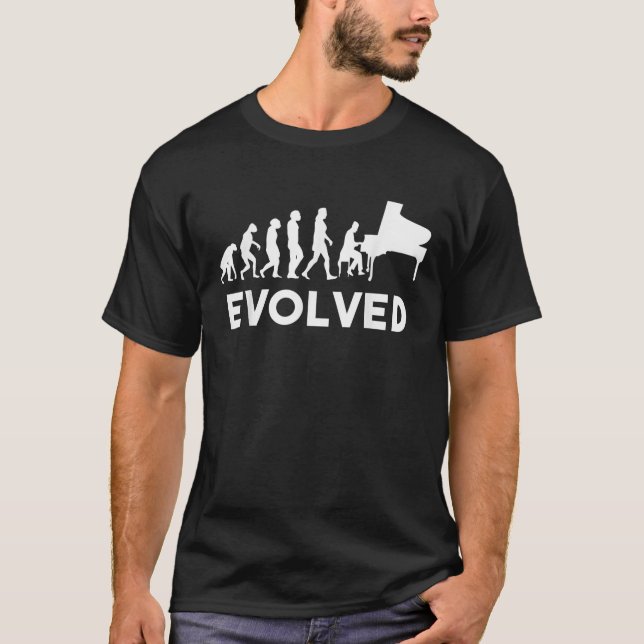 Evolved Pianist Evolution Pianist Piano Player Pia T-Shirt (Front)
