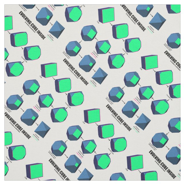 Evolving Cube Inside Math & Geometry Fabric (Swatch)