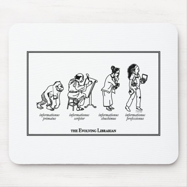 Evolving librarian mouse pad. mouse pad (Front)