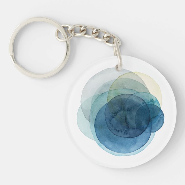Evolving Planets - Watercolor Circles Key Ring (Front)
