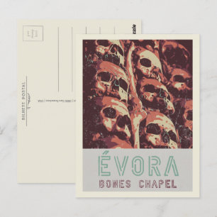 Evora Bones Chapel illustration Portugal Postcard