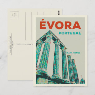 Evora Diana temple illustration Portugal Postcard