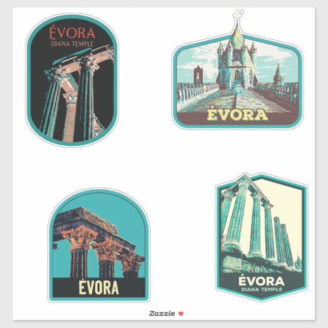 Evora Portugal illustration pack Sticker (Sheet)