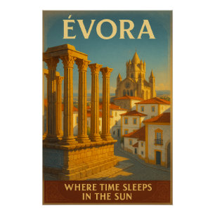 Évora, Portugal Travel Poster