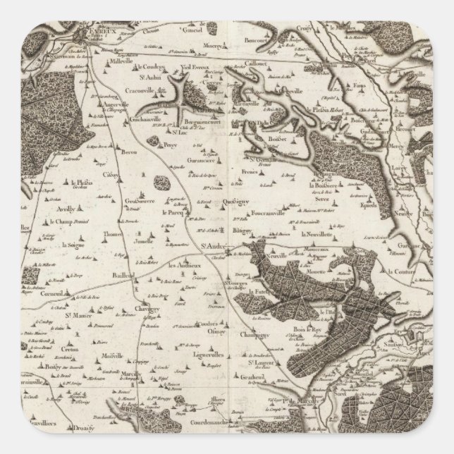 Evreux, Dreux Square Sticker (Front)