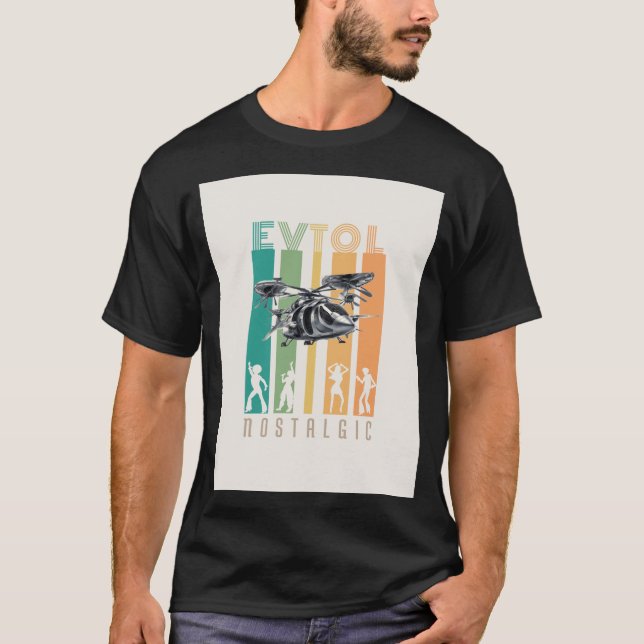 EVTOL Nostalgic for Air Taxi AAM UAM VTOL T-Shirt (Front)