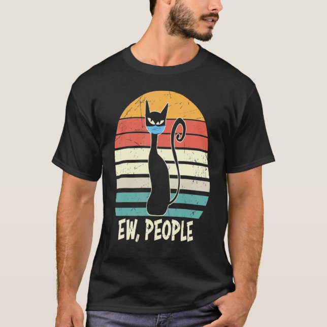 Ew People Black Cat Essentia T-Shirt (Front)