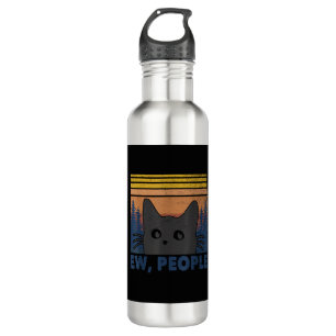 Ew People Black Cat Funny Anti Social Introvert Vi 710 Ml Water Bottle
