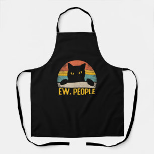 Ew, People Black Cat Vintage Retro – Funny Cat_1 Apron