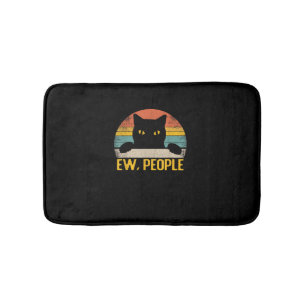 Ew, People Black Cat Vintage Retro – Funny Cat_1 Bath Mat