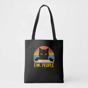 Ew, People Black Cat Vintage Retro – Funny Cat_1 Tote Bag