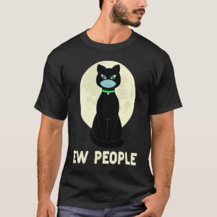 Ew People Black Cat With Moo T-Shirt