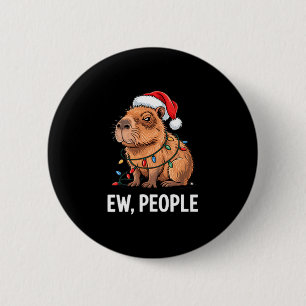 Ew People Capybara Christmas Lights Funny Introver 6 Cm Round Badge