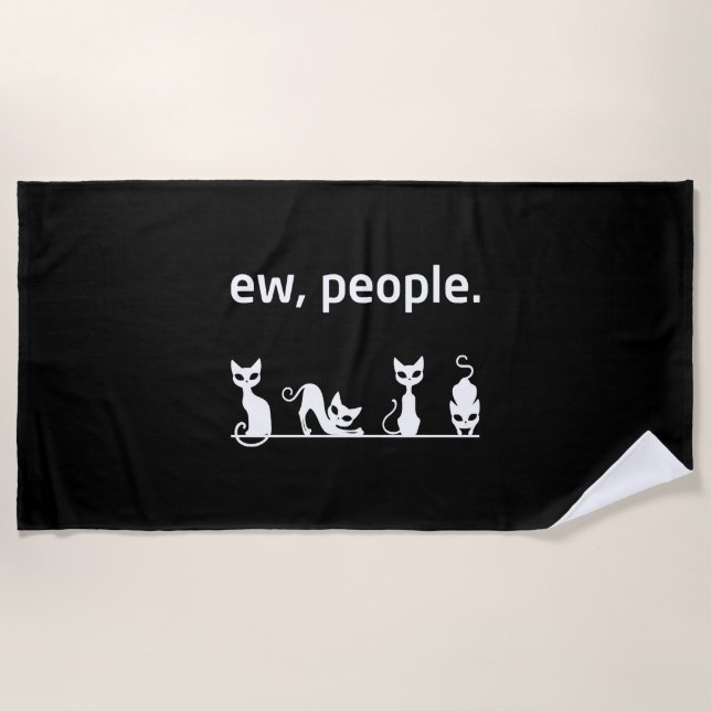 Ew People Cat  Beach Towel (Front)
