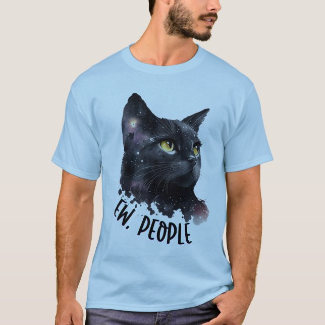 "Ew People" Cat, Sarcastic Cat Lover Gift, Funny T-Shirt (Front)