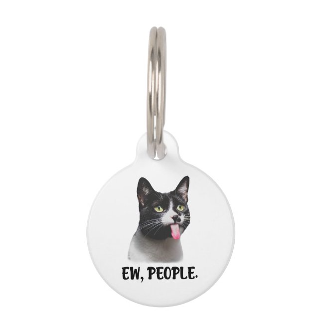 Ew People cute cat meme Pet Tag (Front)