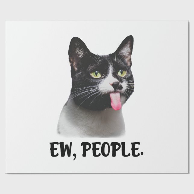 Ew People cute cat meme Wrapping Paper (Flat)