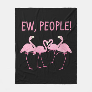 Ew People Flamingo Social Distancing Tropical Fleece Blanket